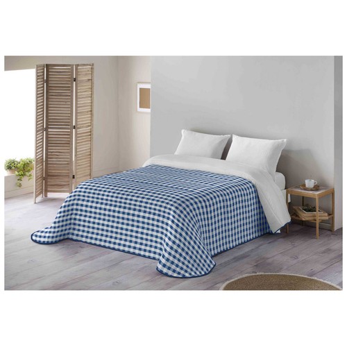 Edredón estampado para cama 135/150 240x260cm 200GSM doble color azul. NATURALS