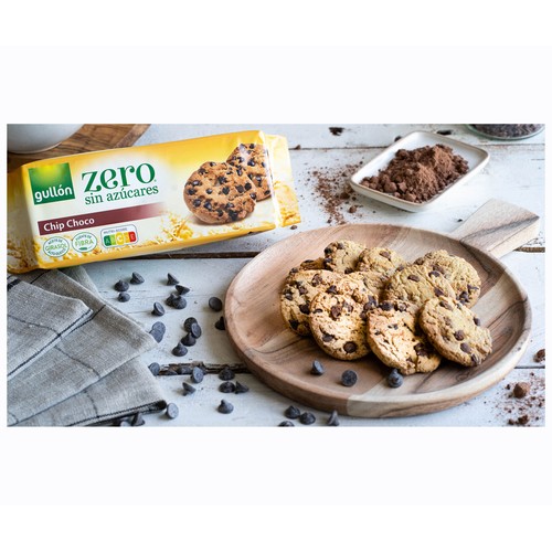 GULLÓN Zero Galletas con gotas de chocolate 125 g.