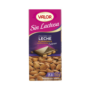 Imagen de VALOR Chocolate con leche y almendras, sin lactosa y sin gluten 150 g.