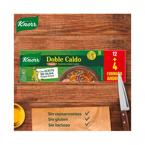 KNORR Caldo de carne doble caja de 16 uds.  160 g.