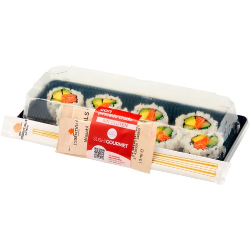 SUSHI GOURMET California de salmón, aguacate, pepino, surimi y sésamo 8 uds.