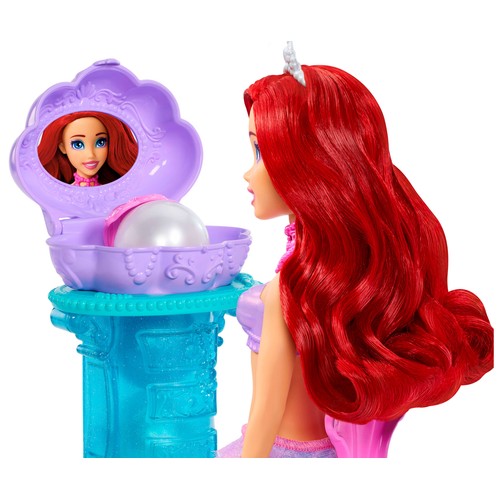 Muñeca de Sirena Ariel, incluye mesa, silla y espejo, DISNEY.
