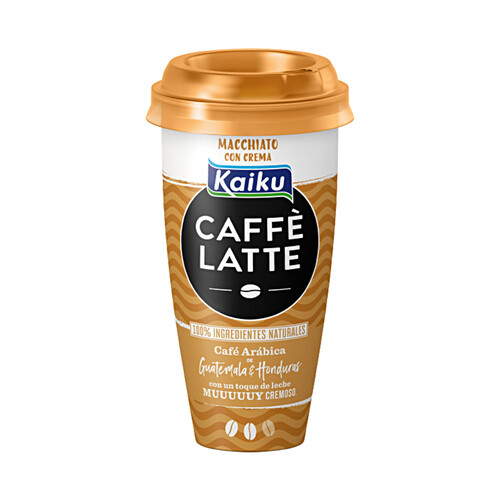 KAIKU Bebida de café arábica de Guatemala y Honduras,con un toque de leche Caffe latte 230 ml.