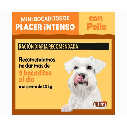 ULTIMA Snack perro mini bocaditos intensos de pollo 40 gr.
