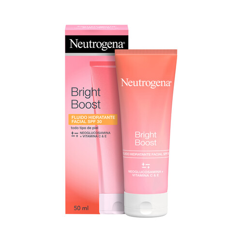 NEUTRÓGENA Fluido facial hidratante con FPS 30 (medio) para todo tipo de pieles NEUTRÓGENA Bright boost 50 ml.