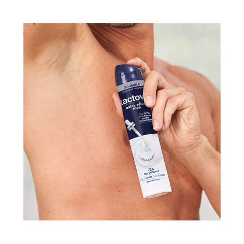 LACTOVIT Men invisible Desodorante en spray para hombre, sin alcohol y antiirritaciones 200 ml.