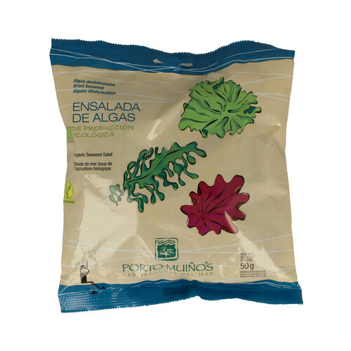 PORTOMUI Ensalada de algas deshidratadas (lechuga de mar, wakame y nori) PORTO-MUIÑOS 50 g.