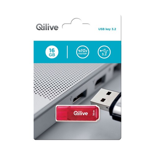 Memoria usb 16GB QILIVE, conexión 3.2.