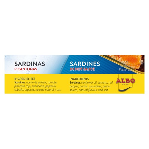 ALBO Sardinas picantonas lata de 85 g.