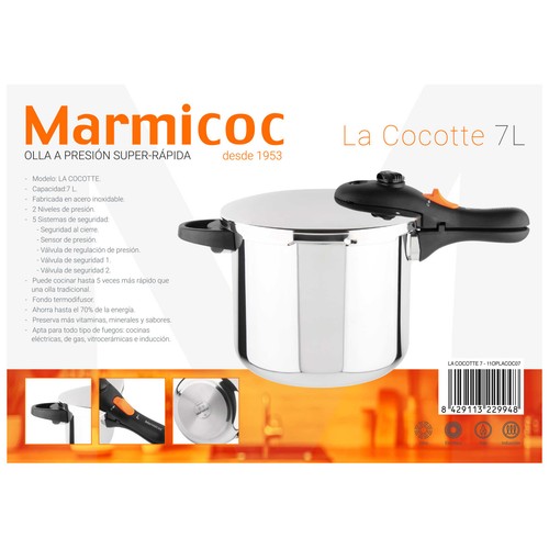 Olla a presión súper rápida 7l La Cocotte de acero inoxidable, MARMICOC