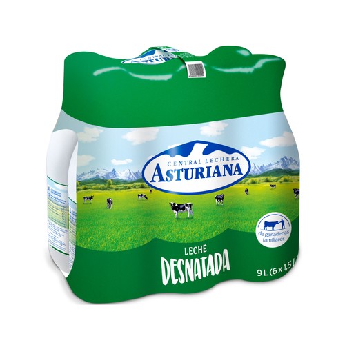 CENTRAL LECHERA ASTURIANA Leche de vaca desnatada de origen español 6 x 1.5 l.