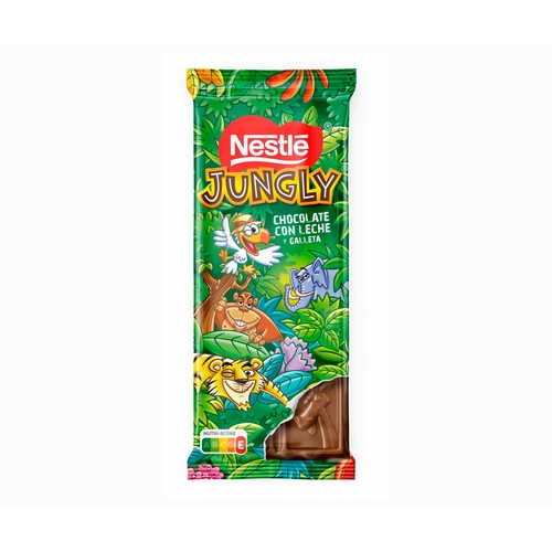 JUNGLY Chocolate con leche y galleta 90 gr.