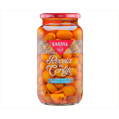 SARASA Receta del cortijo aceituna verdial aliñada 520g.