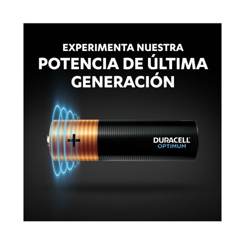 Pack de 4 pilas alcalinas AA, LR06, 1,5V, DURACELL Optimum.