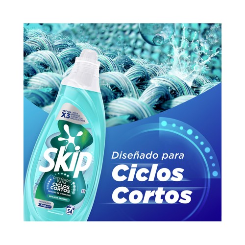 SKIP Detergente líquido eficacia express, especial ciclos cortos 54 lavados.