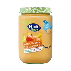 Imagen de HERO Baby Tarrito de frutas de textura suave (plátano, manzana, pera y mandarina), a partir de 4 meses 190 g.