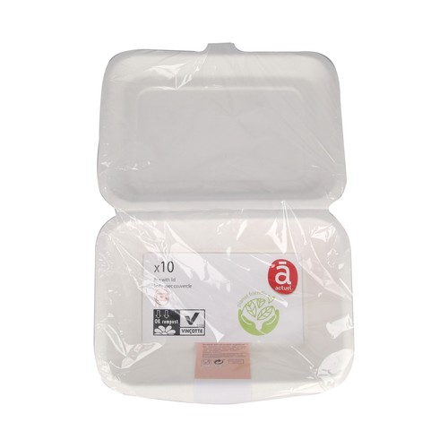 Envases de cartón para alimentos, 10 unidades, Planet Friendly, ACTUEL.