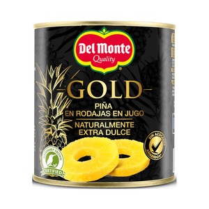 DEL Monte Gold Piña en Su Jugo Cortada en Rodajas 510 G.