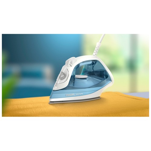 Plancha de vapor  PHILIPS DST2010/20, Sea Blue color, 2000W, con suela antiadherente.