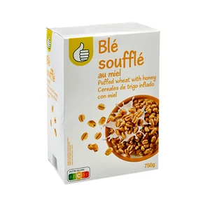 PRODUCTO ECONÓMICO ALCAMPO Cereales de trigo inflado con miel 750 gr.