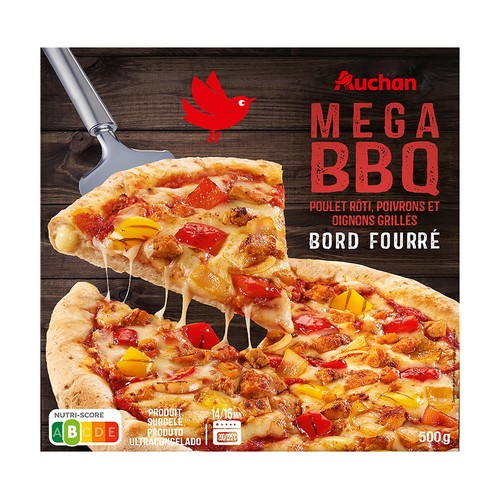 PRODUCTO ALCAMPO Pizza BBQ (pollo, pimientos y cebollas asados) con borde relleno 500 g.