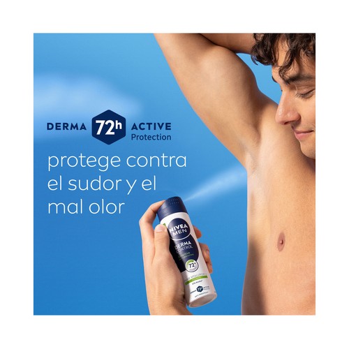 NIVEA Men derma control sensitive Desodorante en spray para hombre, antitranspirante 72 horas 250 ml.