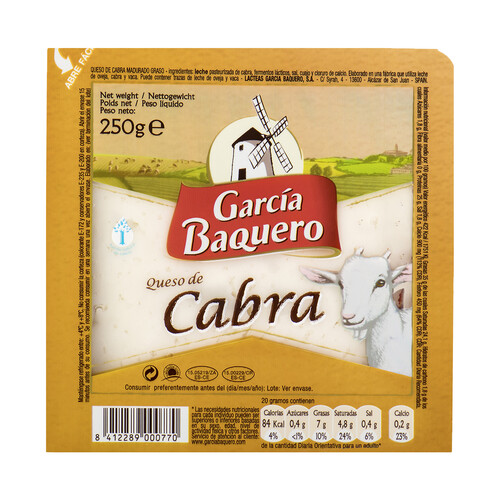 GARCÍA BAQUERO Queso de cabra GARCÍA BAQUERO 250 g.