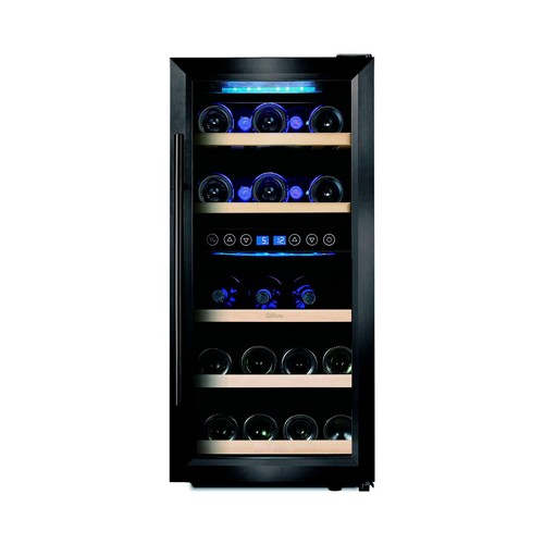 Vinoteca QILIVE Q-6333 24 botellas, 2 zonas de frío, Clasificación energética F,  entre 5-18º, H: 85cm, A: 40cm, F: 60cm.