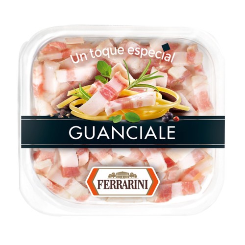 FERRARINI Guanciale cortado en cómodas y prácticas tiras 100 g.