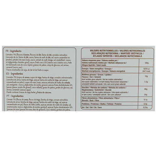PRODUCTO ECONÓMICO ALCAMPO Cereales muesli con frutas secas 750 g.