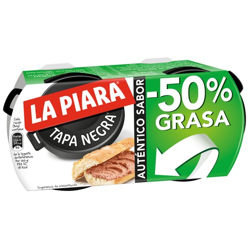LA PIARA Paté de hígado de cerdo 50% de grasa Tapa Negra 2 ud x 73 g.
