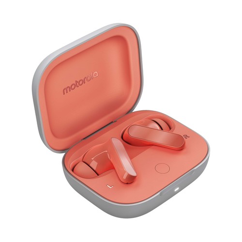 Auriculares Inalámbricos Bluetooth MOTOROLA Moto Buds Pink PG38C05750, estuche cargador, 9h de autonomía.