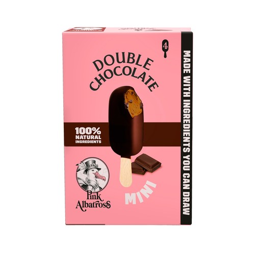 PINK ALBATROSS Mini bombón de chocolate 4x47 g. 200 ml.