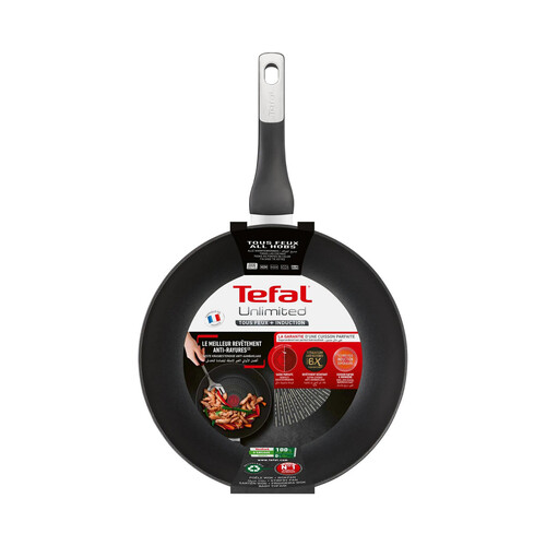 Wok de 28cm de aluminio forjado con antiadherente Titanium, apto para inducción, TEFAL.