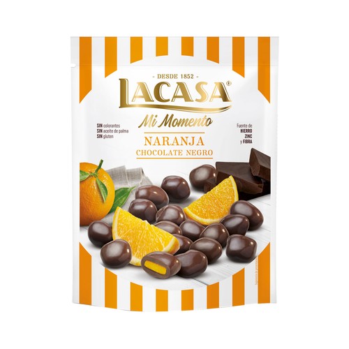 LACASA Bola de chocolate negro relleno de naranja 125 g.
