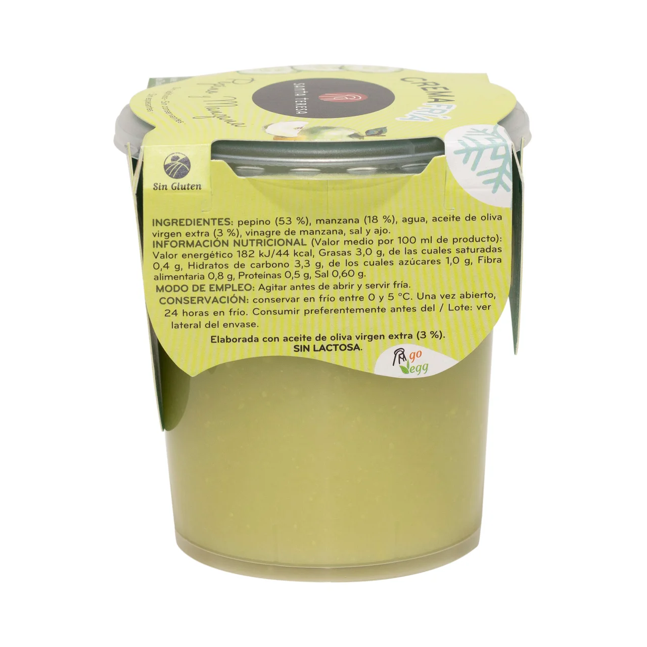 SANTA TERESA Crema fría de pepino y manzana, lista para abrir y tomar SANTA TERESA 400 ml.