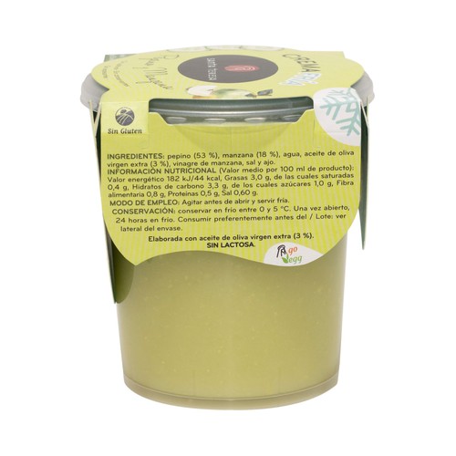 SANTA TERESA Crema fría de pepino y manzana, lista para abrir y tomar SANTA TERESA 400 ml.