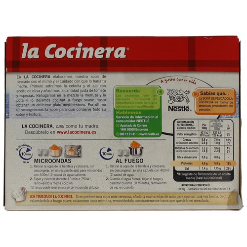 LA COCINERA Sopa de pescado mediterránea 500 g.