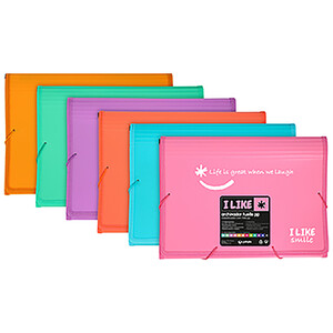 Imagen de Archivador con gomas y fuelle A4, cubierta semirrígida opaca, colores surtidos, GRAFOPLAS.