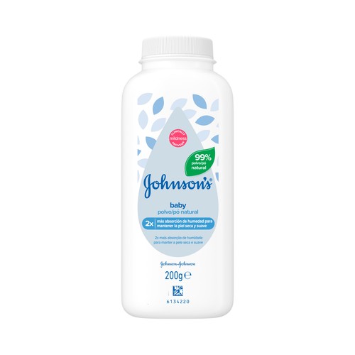 JOHNSON´S Baby Polvo para toda la familia, 99% natural, para pieles sensibles 200 g.