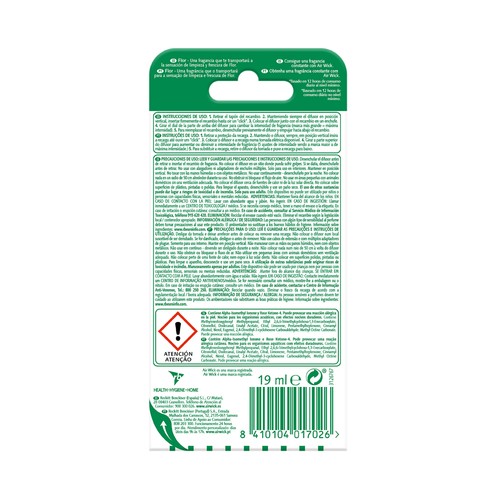 AIR WICK Recambio ambientador eléctrico aroma frescor ropa limpia de Flor ESSENTIAL OILS 19 ml.