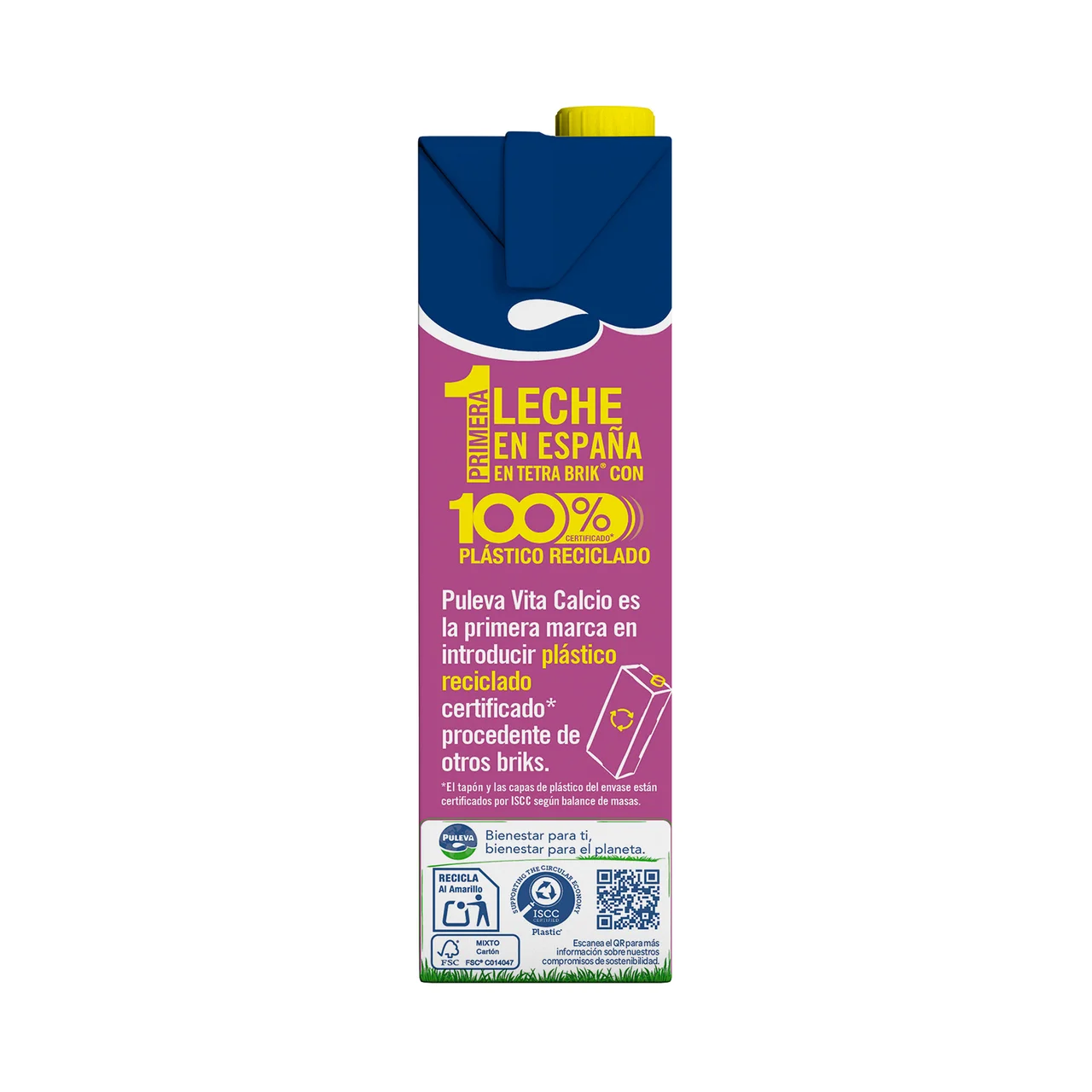 Vita calcio Leche semidesnatada sin lactosa, con alto contenido en calcio 1 l.