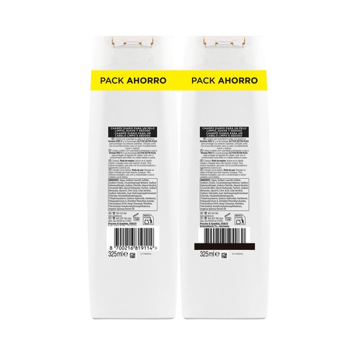 PANTENE Pro-v suave & liso Champú para cabellos encrespados o apagados 2 x 325 ml.