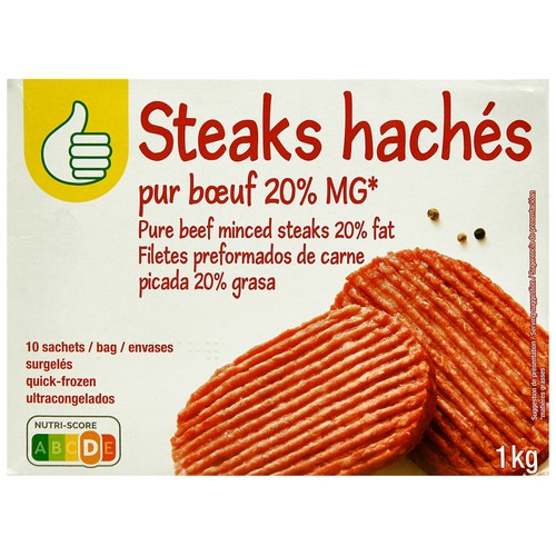 AUCHAN ECONOMICO Hamburguesa de carne picada mixta con un 20% de grasa 10 uds.