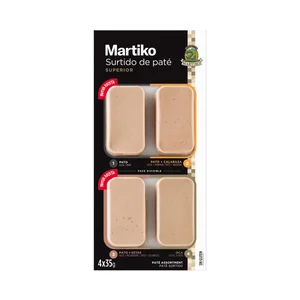 MARTIKO Surtido de pate superior (pato, pato + calabaza, pato + setas, oca) 4 x 35 g.