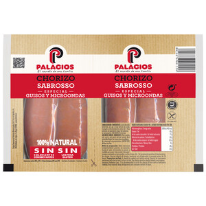 Imagen de PALACIOS Chorizo Oreado 100% natural, especial guisos y microondas PALACIOS 2 x 100 g.