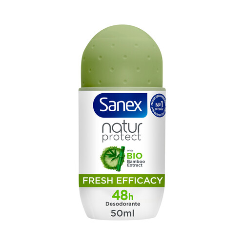 SANEX Natural protect Desodorante roll on para mujer con extracto de bambú ecológico 50 ml.