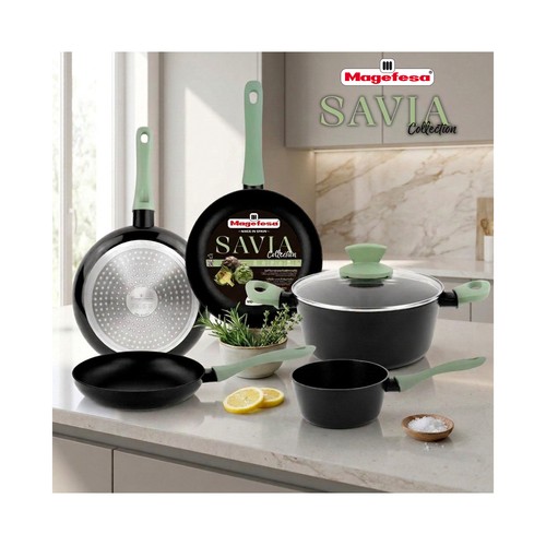 Sartén aluminio estampado 28cm con mango suave, Savia. MAGEFESA