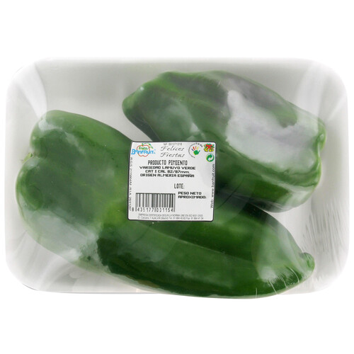 Pimientos verdes bandeja de 600 g.