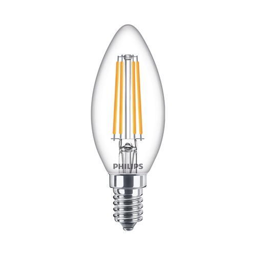 Bombilla Led E14, 6,5W=60W, luz cálida 2700K, PHILIPS.